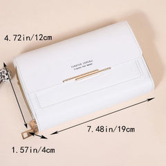 Metal Decor Flap Phone Purse Women's PU Leather Crossbody Bag