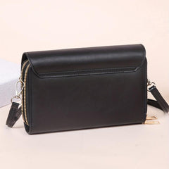 Metal Decor Flap Phone Purse Women's PU Leather Crossbody Bag