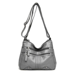 Studded Decor Crossbody Bag Women's Pocket Purse PU Leather Shoulder Bag