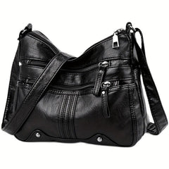 Studded Decor Crossbody Bag Women's Pocket Purse PU Leather Shoulder Bag