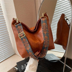 Vintage Crossbody Bag Large Capacity Hobo Bag Faux Leather Shoulder Bag