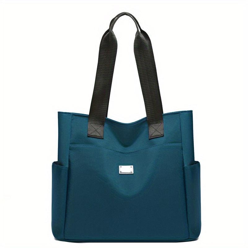 Waterproof Shoulder Bag Solid Versatile Shopping Handbag Large Capacity