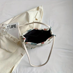 Flower Embroidered Shoulder Bag Large Capacity Handbag