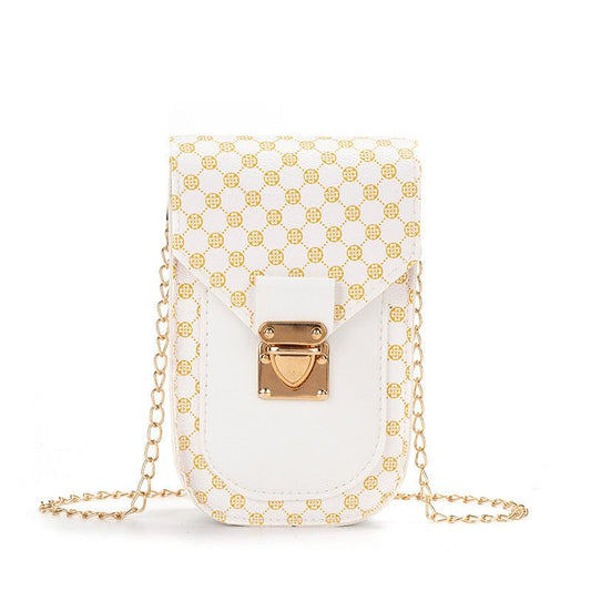 Geometric Pattern Phone Bag Women's Flap Chain Shoulder Bag