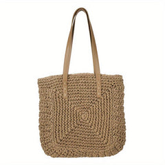 Straw Woven Square Shoulder Bag Large Capacity Beach Bag