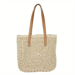 Straw Woven Square Shoulder Bag Large Capacity Beach Bag