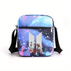 Floral Print Crossbody Bag Nylon Shoulder Small Purse