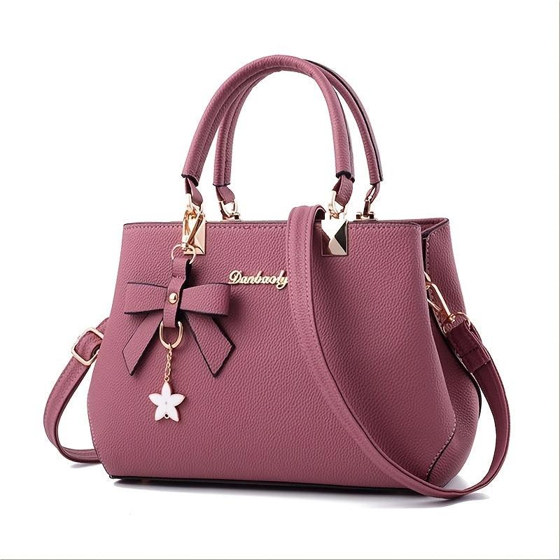 Bow Decor Large Capacity Shoulder Bag