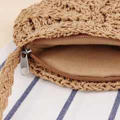 Straw Shoulder Bag Solid Storage Bag for Travel Beach Crossbody Bag
