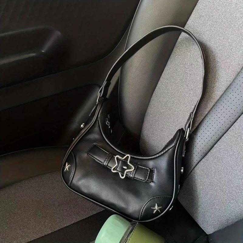Y2K Retro Star Zipper Shoulder Bag Portable Storage Bag