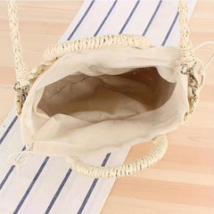 Straw Beach Bag Scarf Decor Crossbody Bag Boho Style Handbags for Travel