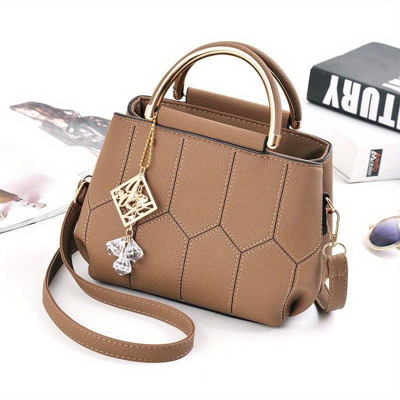 Women's Geometric Pattern Satchel Bag Shoulder Bag Casual Tote Bag