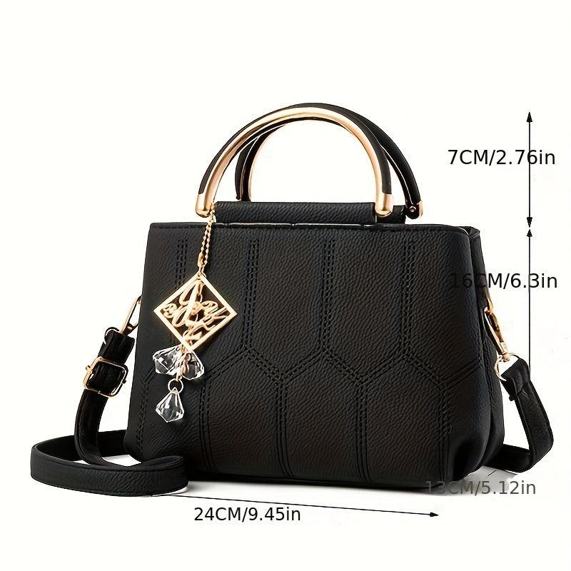 Women's Geometric Pattern Satchel Bag Shoulder Bag Casual Tote Bag