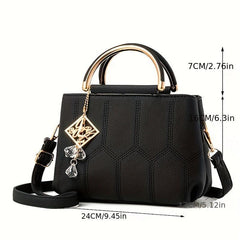 Women's Geometric Pattern Satchel Bag Shoulder Bag Casual Tote Bag