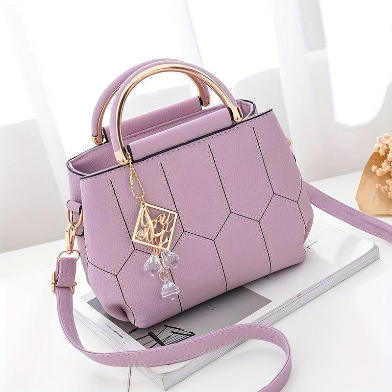 Women's Geometric Pattern Satchel Bag Shoulder Bag Casual Tote Bag