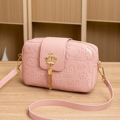 Mini Embossing Crossbody Pillow Bag PU Leather Textured Bag