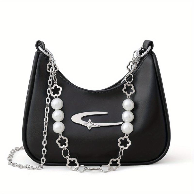 Star Decor Crossbody Bag Y2K Baguette Bag