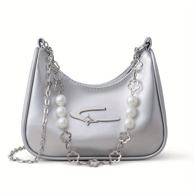 Star Decor Crossbody Bag Y2K Baguette Bag