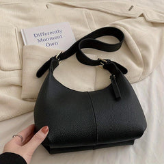 Small PU Leather Underarm Bag with Zipper
