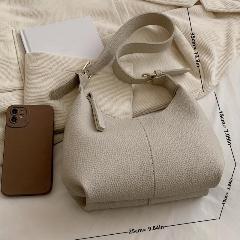 Small PU Leather Underarm Bag with Zipper