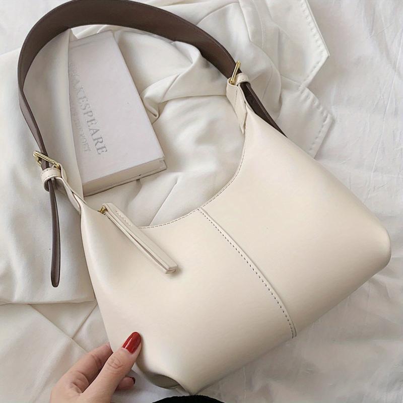 Small PU Leather Underarm Bag with Zipper