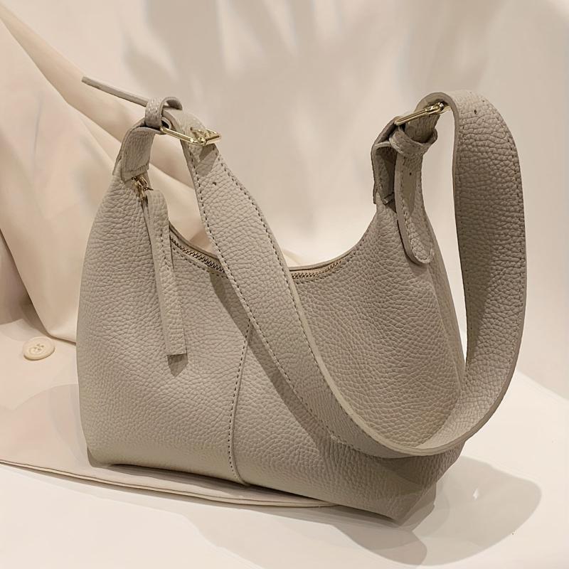 Small PU Leather Underarm Bag with Zipper