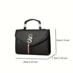Women's Small Square Handbag Tassel Crossbody Bag Flap Purse