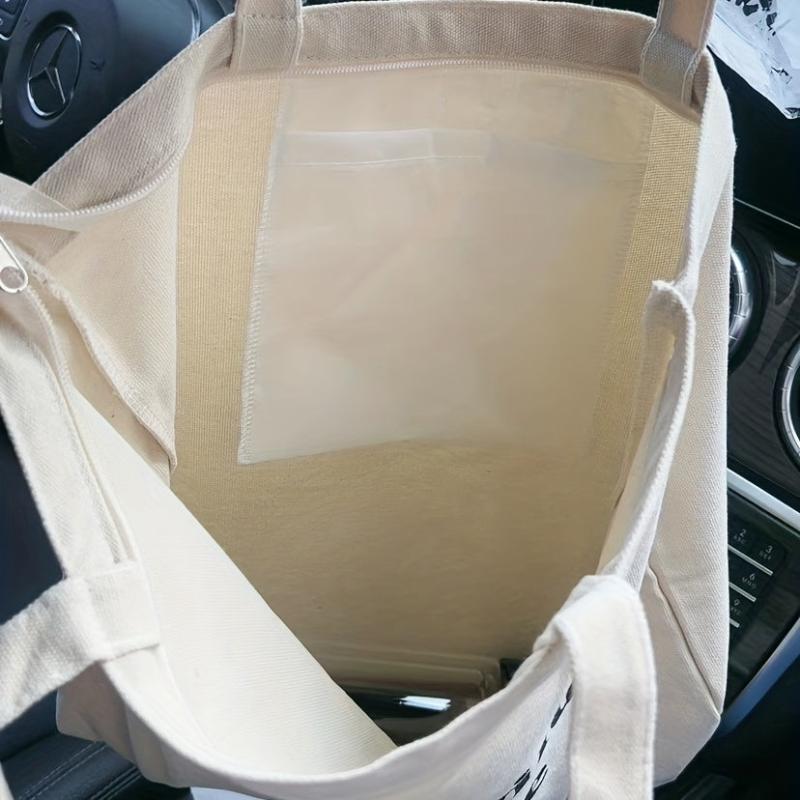 Panda Pattern Canvas Shoulder Bag Large Capacity Zipper Handbag