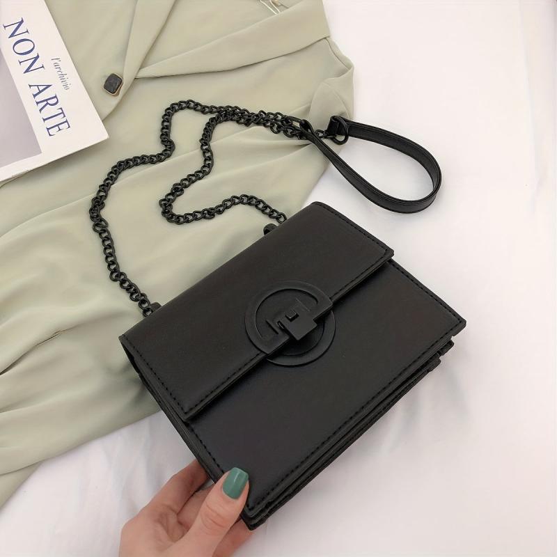 Stylish Crossbody Shoulder Handbag with Buckle Decor