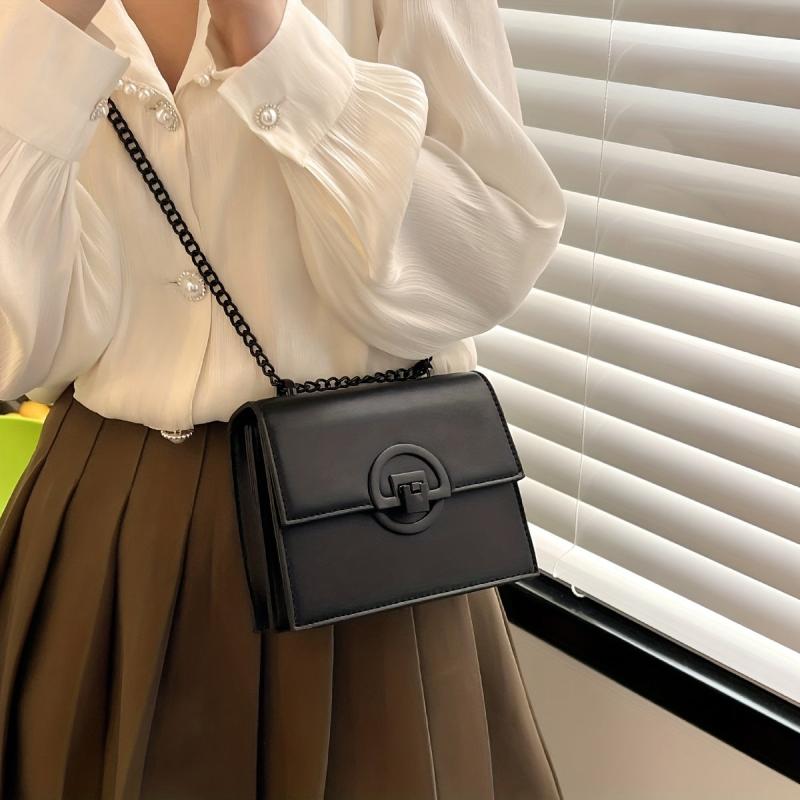 Stylish Crossbody Shoulder Handbag with Buckle Decor