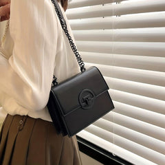 Stylish Crossbody Shoulder Handbag with Buckle Decor