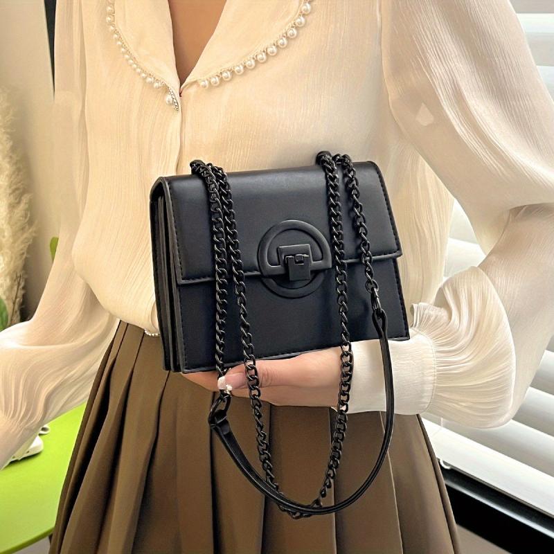 Stylish Crossbody Shoulder Handbag with Buckle Decor