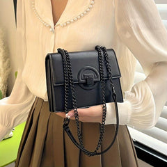 Stylish Crossbody Shoulder Handbag with Buckle Decor