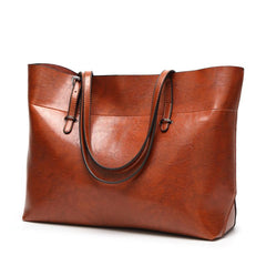 Vintage Faux Leather Shoulder Bag Large Capacity Tote Bag