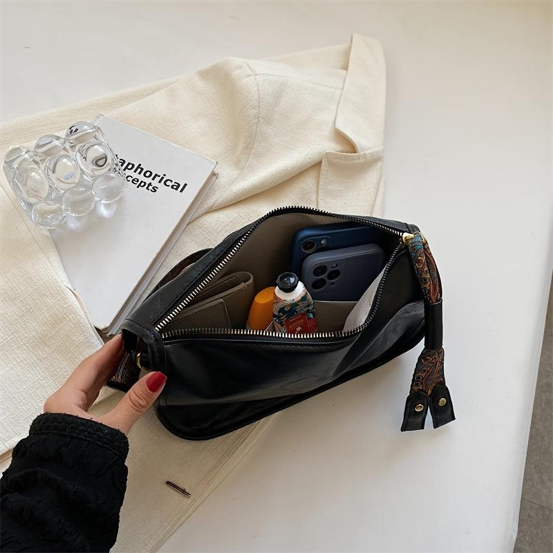 Retro Style Crossbody Bag Graphic Pattern Strap Shoulder Bag