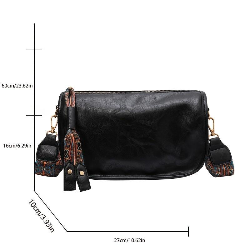 Retro Style Crossbody Bag Graphic Pattern Strap Shoulder Bag
