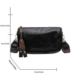 Retro Style Crossbody Bag Graphic Pattern Strap Shoulder Bag