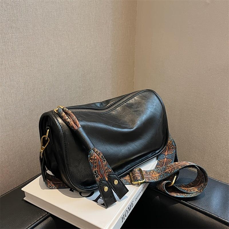 Retro Style Crossbody Bag Graphic Pattern Strap Shoulder Bag