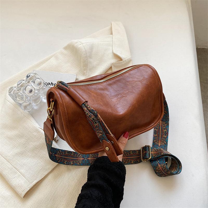 Retro Style Crossbody Bag Graphic Pattern Strap Shoulder Bag