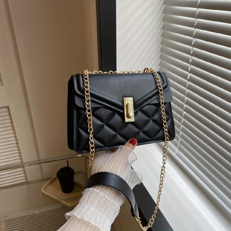 Argyle Quilted Crossbody Bag Chain Shoulder Bag for Women