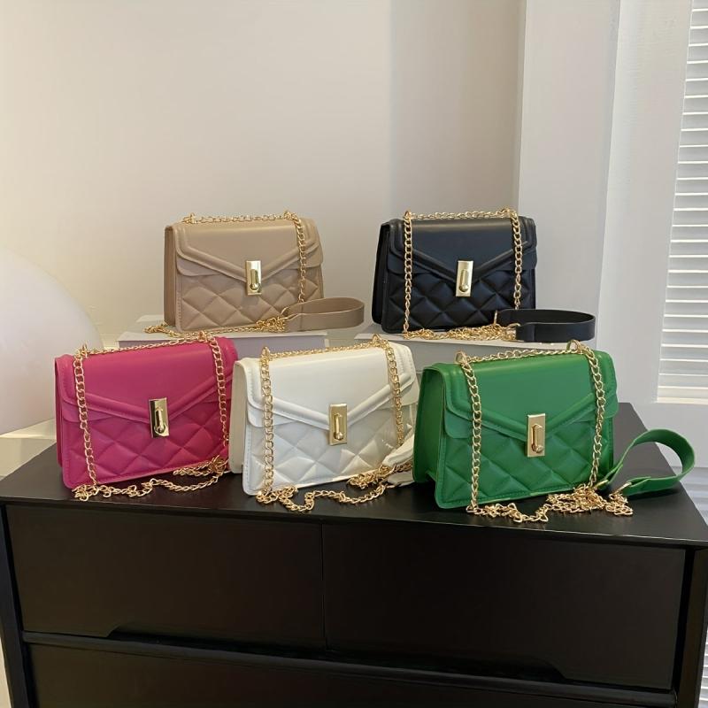 Argyle Quilted Crossbody Bag Chain Shoulder Bag for Women