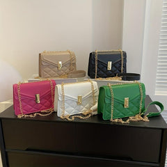 Argyle Quilted Crossbody Bag Chain Shoulder Bag for Women