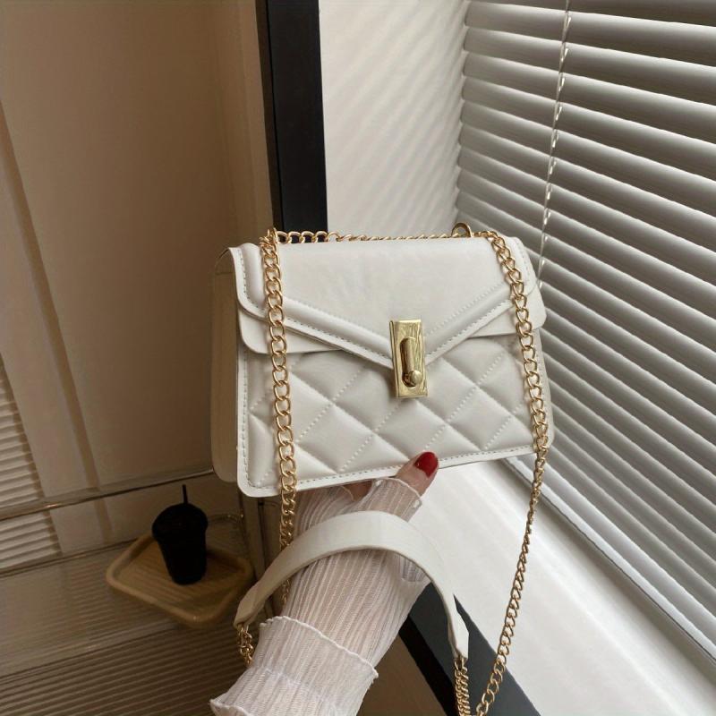Argyle Quilted Crossbody Bag Chain Shoulder Bag for Women