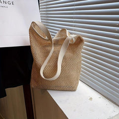 Straw Beach Tote Bag Large Capacity Casual Shoulder Bag