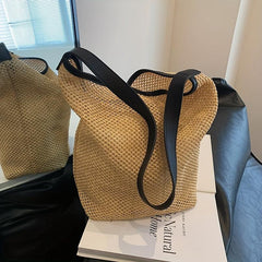 Straw Beach Tote Bag Large Capacity Casual Shoulder Bag