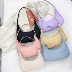 Stylish Shoulder Bag with Zipper - Minimalist Underarm Bag