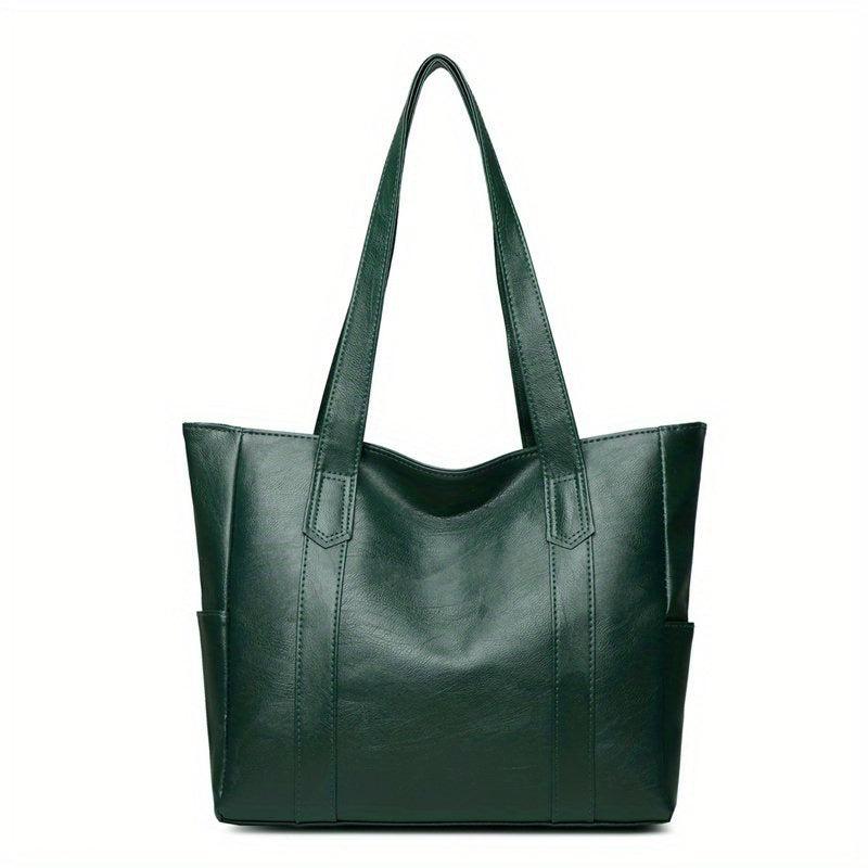 Minimalist Vintage Tote Shoulder Bag Solid Handbag All Match Bag