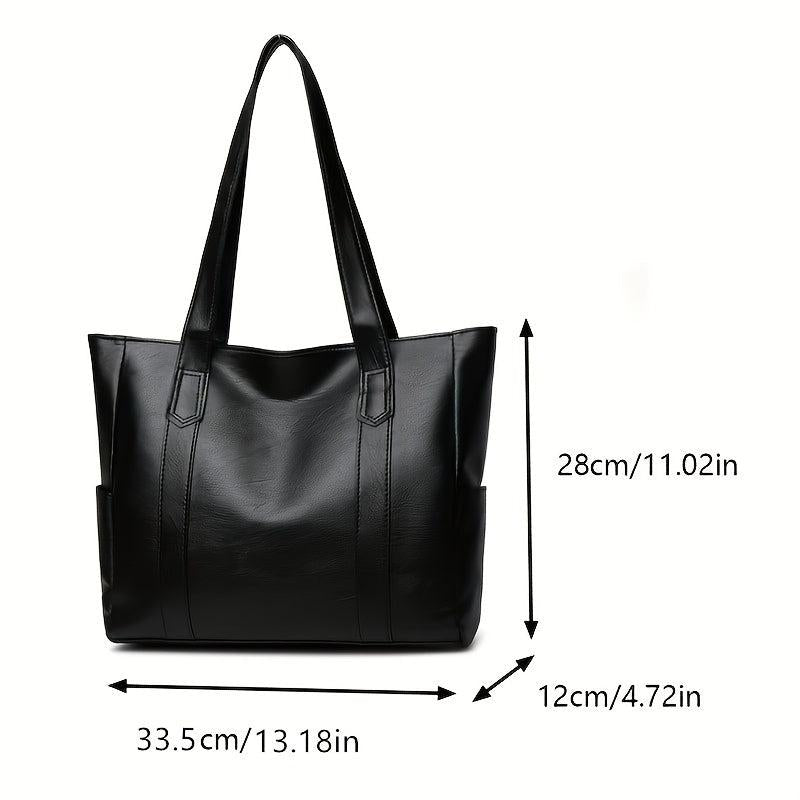Minimalist Vintage Tote Shoulder Bag Solid Handbag All Match Bag