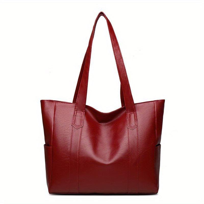 Minimalist Vintage Tote Shoulder Bag Solid Handbag All Match Bag