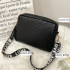 Chevron V Pattern Shoulder Bag with Tassel Zipper Crossbody
